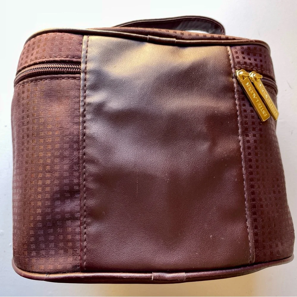 ESTEE LAUDER Burgundy Vinyl Cosmetics Travel TRAIN CASE